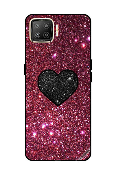 Covernex غطاء حماية لهاتف OPPO F17 بتصميم قلب أسود مع لمسات حمراء لامعة