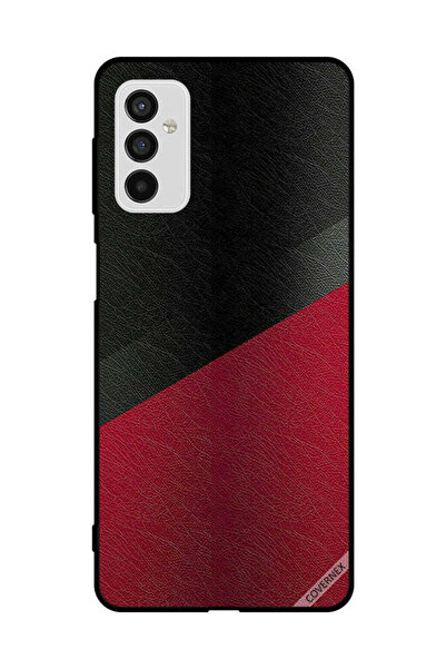 Covernex غطاء حماية لهاتف سامسونج جالاكسي M52 5G بنقشة جلد أسود وأحمر