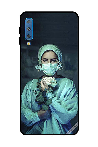 Covernex غطاء حماية لهاتف سامسونج جالاكسي A7 2018 - ممرضة تحمل زهرة