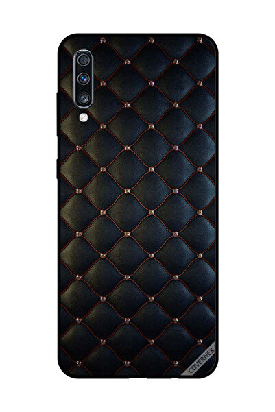 Covernex غطاء حماية لهاتف سامسونج جالاكسي A70 بنقشة قماشية سوداء