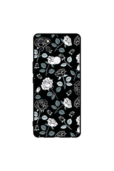 Covernex غطاء حماية لهاتف Honor Play 5T بنقشة زهور باللونين الأبيض والأسود
