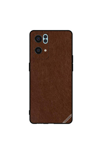 Covernex غطاء حماية لهاتف Oppo Reno7 Pro 5G بنمط جلدي بني داكن