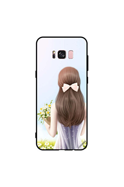 Covernex غطاء حماية لهاتف سامسونج جالاكسي S8+ - فتاة جميلة تحمل الزهور