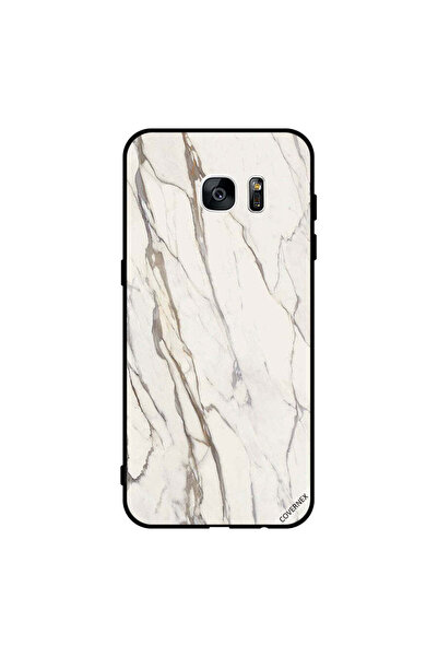Covernex غطاء حماية لهاتف سامسونج جالاكسي إس 7 إيدج بنمط رخامي أبيض متشقق