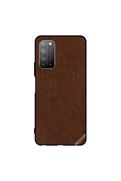 Covernex غطاء حماية لهاتف Honor X10 5G بنمط جلدي بني داكن