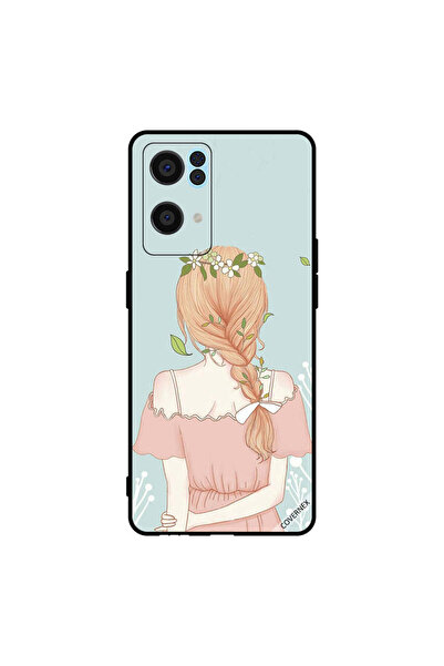 Covernex غطاء حماية لهاتف Oppo Reno7 Pro 5G بفتاة واقفة لطيفة المظهر