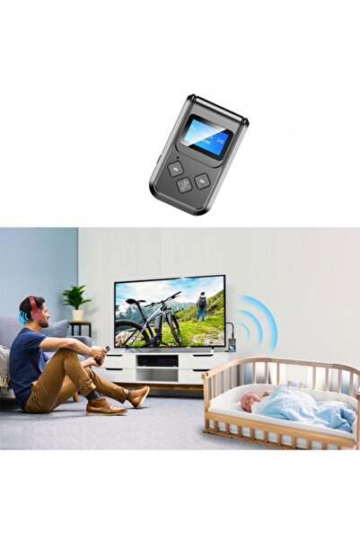 Leonpro Bluetooth 5.0 2in1 Alıcı verici Düşük Gecikmeli lcd ekranlı BT kit