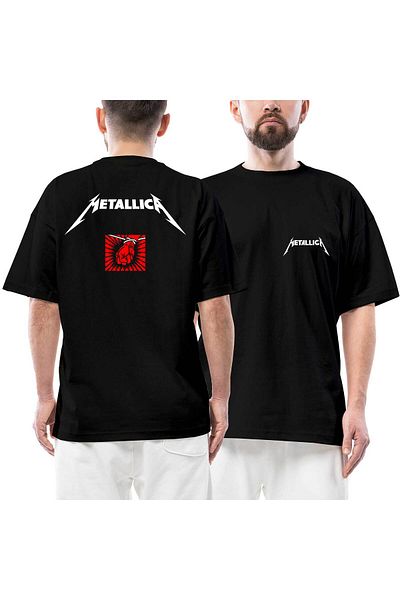Z zepplin Μπλουζάκι Metallica St.Angel μπροστινό πίσω με στάμπα μαύρο oversize