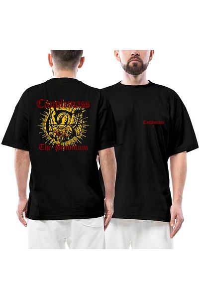 Z zepplin Candlemass The Pendulum Μπροστινό Πίσω Μπλουζάκι με στάμπα μαύρο oversize