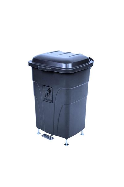AKC GROUP 70L Grey Pedal Garbage Can - Large Trash Bin with Foot Pedal for Home, Office, Outdoor Use, Durable