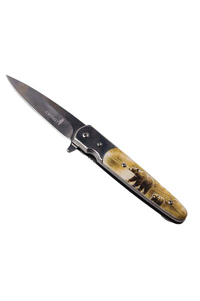 dalimag Manual Opening Knife, Steel Blade, Belt Attachment System, Bear Model, 20 cm