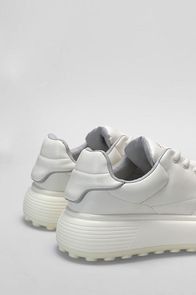 Lufian Genuine Leather Lace-Up Casual Sneaker White Shoes