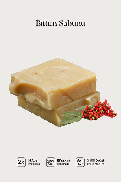 Cageartstudio Natural Bıttım Soap 2 Pack - 100% Handmade and Natural, Skin Friendly, Chemical Free (2 Pieces)