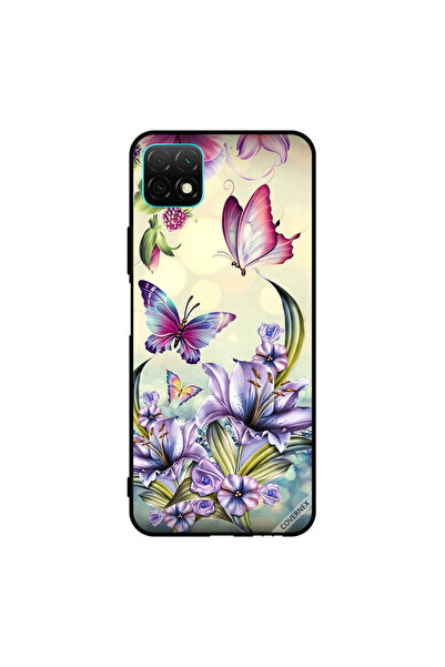 Covernex غطاء حماية لهاتف هواوي نوفا Y60 بنقشة زهور أرجوانية وفراشات