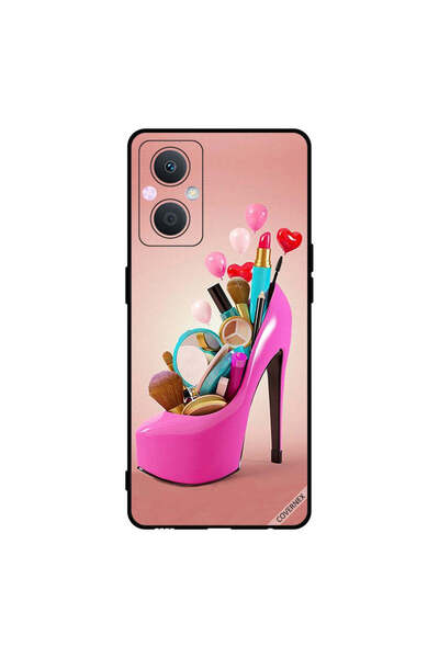 Covernex Protective Case Cover For Oppo A96 Pink Shoe With Makeup Items