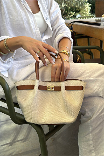 Mupa Shoes Women's Hand and Shoulder Bag Linen Taba