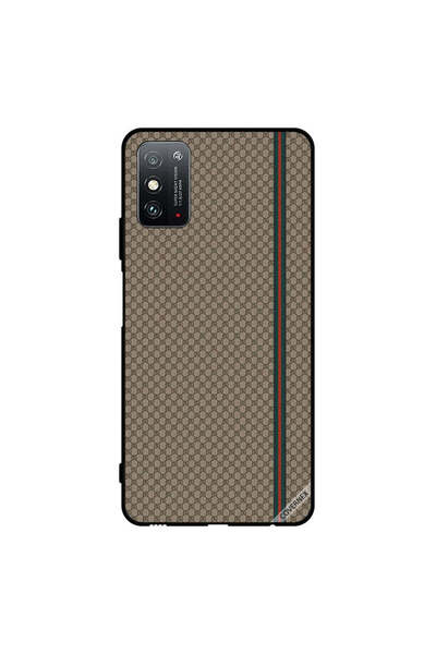 Covernex غطاء حماية لهاتف Honor X10 Max 5G بخطوط حمراء وخضراء على نمط بني