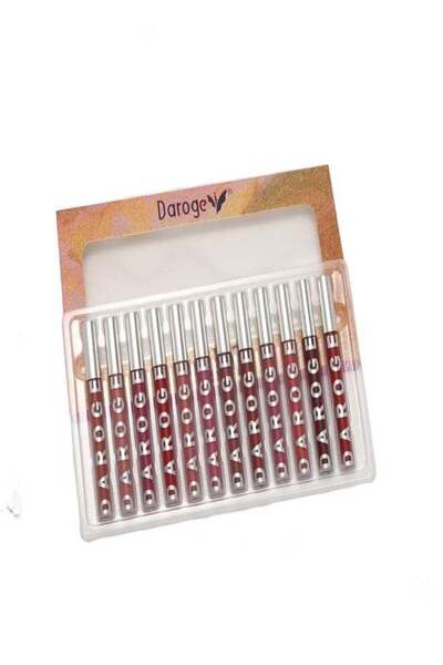 daroge مجموعة أحمر شفاه داروجي إنتنس مات، يدوم حتى 24 ساعة، 12 قطعة، متعدد الألوان