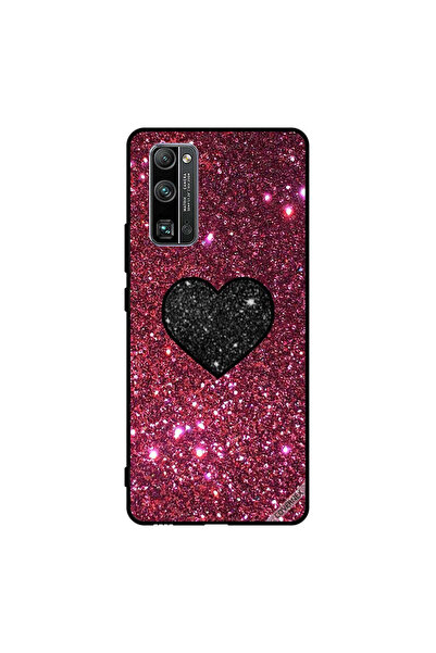 Covernex غطاء حماية لهاتف Honor 30 Pro+ قلب أسود مع لمعان أحمر