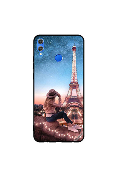 Covernex غطاء حماية لهاتف Honor 8X - فتاة قبعة بنية وبرج إيفيل