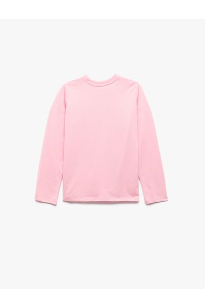 Koton Cotton Crew-Neck Printed Long Sleeve T-Shirt