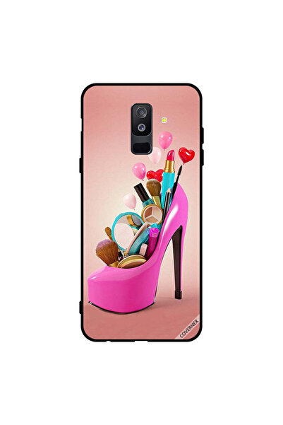 Covernex غطاء حماية لهاتف سامسونج جالاكسي A6+ (2018) حذاء وردي مع أدوات مكياج