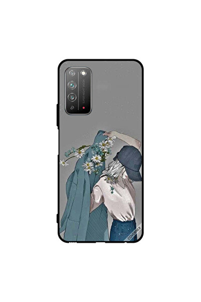 Covernex غطاء حماية لهاتف Honor X10 5G بغطاء رأس فتاة ترتدي معطفًا مزهرًا