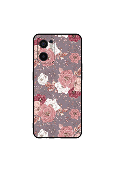 Covernex غطاء حماية لهاتف Oppo Reno7 SE 5G بلون الشوكولاتة ونقشة الزهور