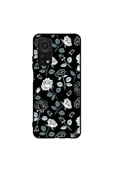 Covernex غطاء حماية لهاتف شاومي مي 10 تي برو 5G بنمط زهور أبيض وأسود