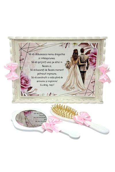 OEM Set tava pentru gatitul miresei, personalizat mire si mireasa, format din 3 piese