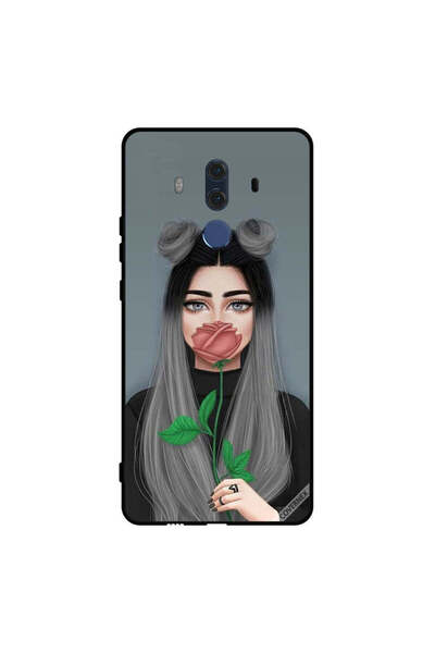 Covernex غطاء حماية لهاتف هواوي ميت 10 برو، فتاة لطيفة تخفي فمها بلون وردي خوخي