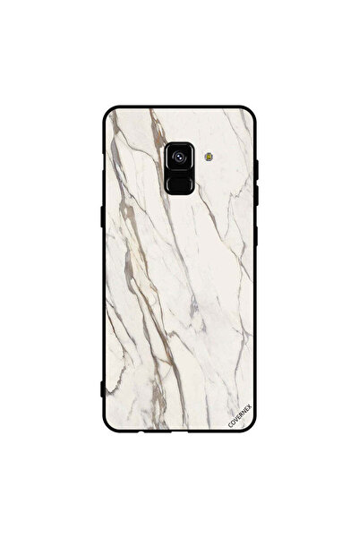 Covernex غطاء حماية لهاتف سامسونج جالاكسي A8+ (2018) بنمط رخامي أبيض متشقق