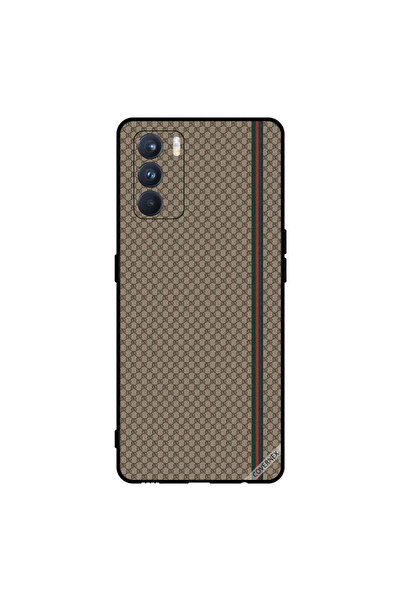 Covernex غطاء حماية لهاتف Oppo K9 Pro بخطوط حمراء وخضراء على نمط بني
