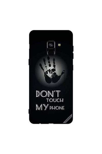 Covernex غطاء حماية لهاتف سامسونج جالاكسي A8+ (2018) مطبوع عليه عبارة "لا تلمس هاتفي باليد"