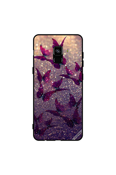 Covernex غطاء حماية لهاتف سامسونج جالاكسي A8+ (2018) بنقشة فراشات لامعة