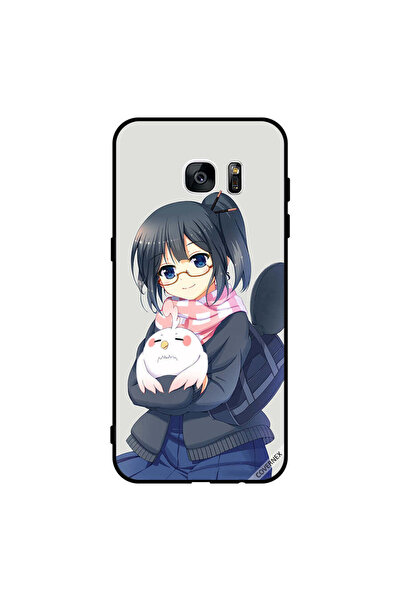 Covernex غطاء حماية لهاتف سامسونج جالاكسي S7 إيدج - فتاة تحمل حيوانًا أليفًا