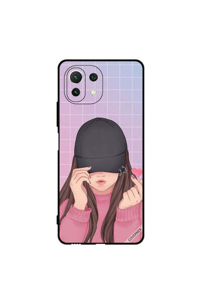 Covernex غطاء حماية لهاتف شاومي مي 11 لايت سناب لوف، فتاة سوداء بقبعة