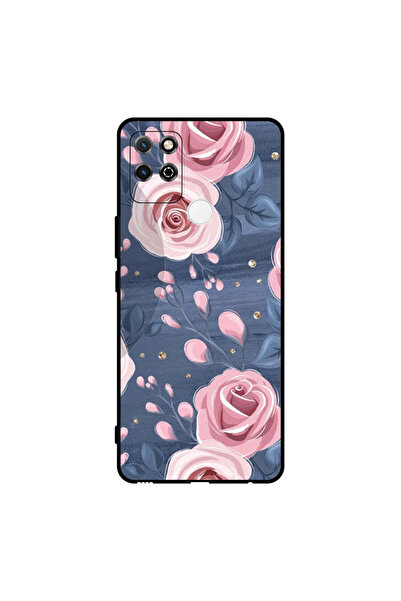 Covernex غطاء حماية لهاتف Honor Play 5T بنقشة ورود وردية وأوراق رمادية داكنة