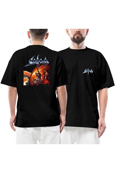 Z zepplin Тениска Sodom Agent Orange с щампа отпред и отзад в черна, голяма