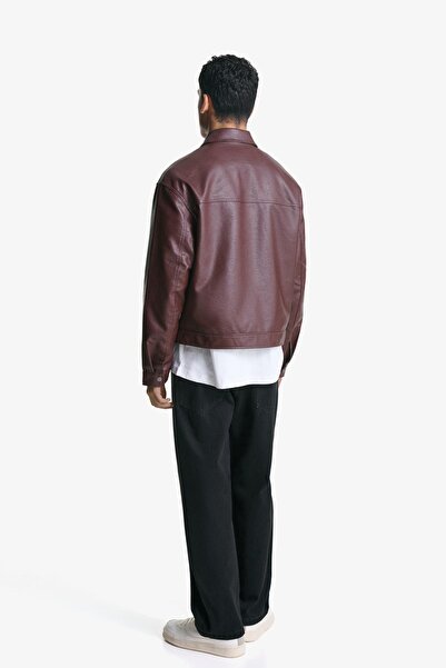 Bershka Boxy fit suni deri ceket