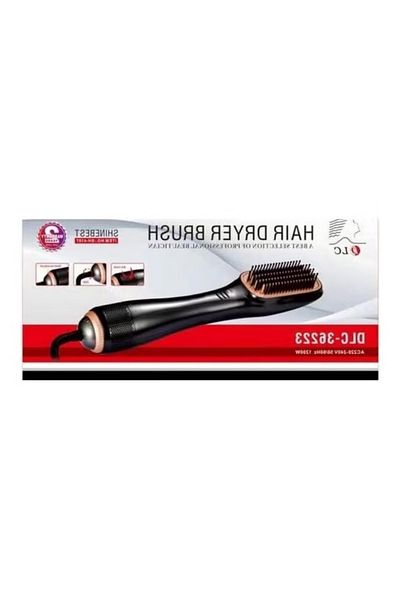 DLC Hair Dryer Brush – 2-in-1 Styling & Drying Tool (Black/Beige)
