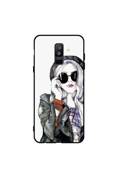 Covernex غطاء حماية لهاتف سامسونج جالاكسي A6+ (2018) أسود زجاجي أنيق بتصميم ف...