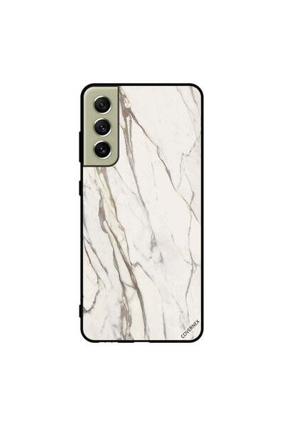 Covernex غطاء حماية لهاتف سامسونج S21 FE بنمط رخامي أبيض متشقق
