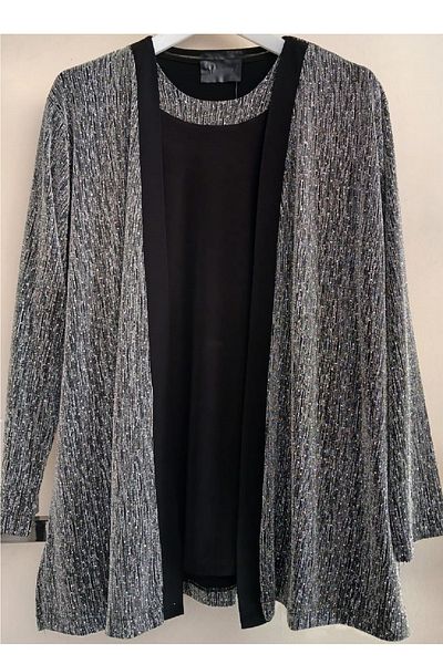 N.Y.YILDIZ Star Large Size Silvery Stone Double Bluz Jacket Flexible 1, Class Sandy Mother Special Shawl Collar Suit