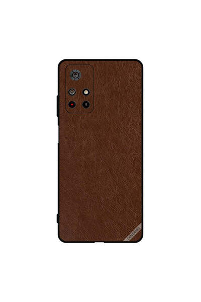 Covernex غطاء حماية لهاتف Poco M4 Pro بنمط جلدي بني داكن
