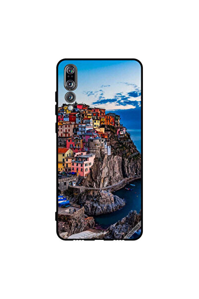 Covernex غطاء حماية لهاتف هواوي بي 20 برو - منازل ملونة على البحر