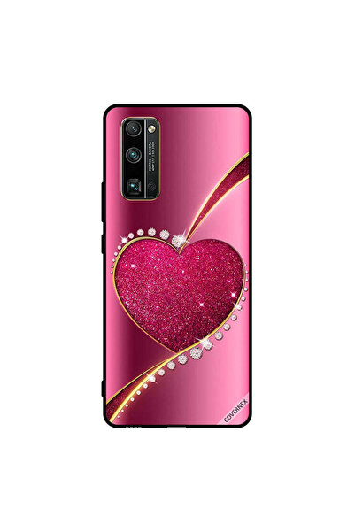 Covernex غطاء حماية لهاتف Honor 30 Pro - قلب وردي لامع من الألماس