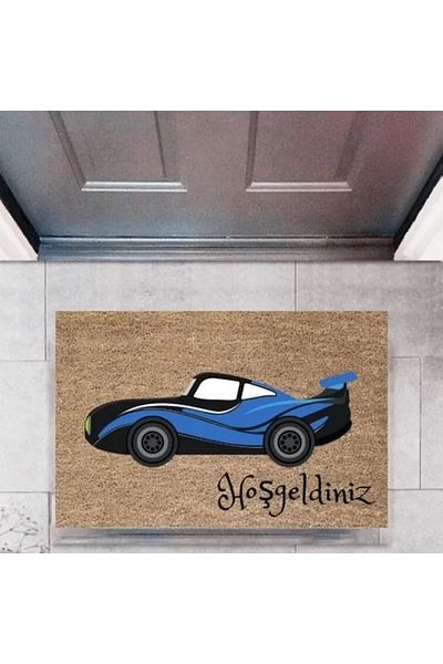 Mu Art Ahşap Door Mat Decorative Digital Print Cars P-2697