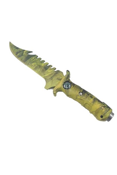 dalimag Hunting and Camping Knife, Camouflage Model, Compass, Textile Sheath, 30 cm, Green, Dalimag
