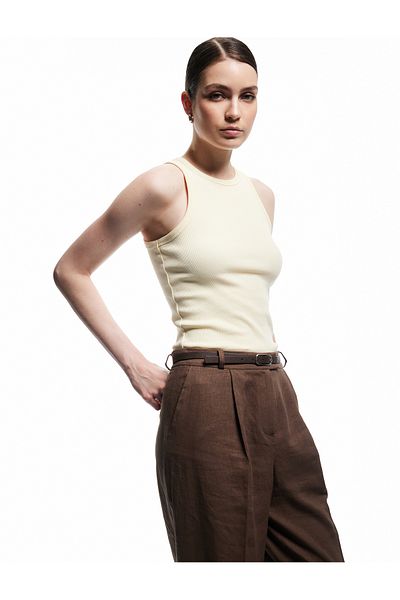 Koton Cotton Sleeveless Slim Fit Crew Neck Basic Ribbed Undershirt